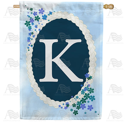 Dainty Blue Monogram House Flag