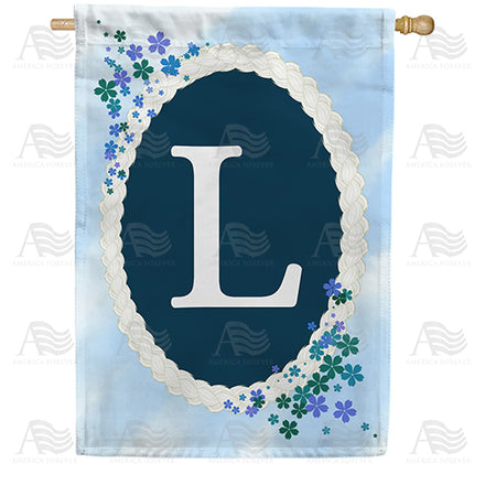 Dainty Blue Monogram House Flag