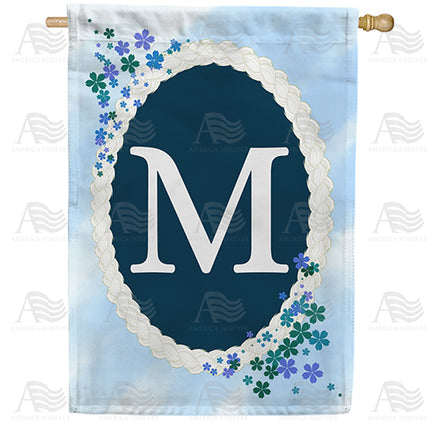 Dainty Blue Monogram House Flag