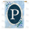 Dainty Blue Monogram House Flag