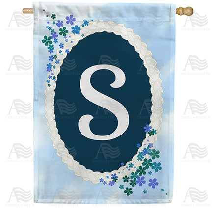 Dainty Blue Monogram House Flag