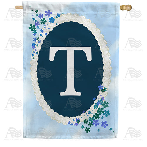 Dainty Blue Monogram House Flag