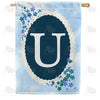 Dainty Blue Monogram House Flag