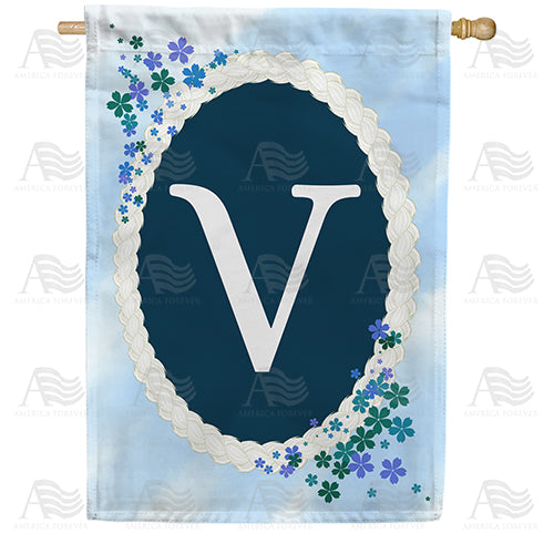 Dainty Blue Monogram House Flag