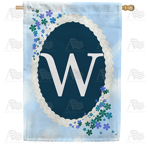 Dainty Blue Monogram House Flag