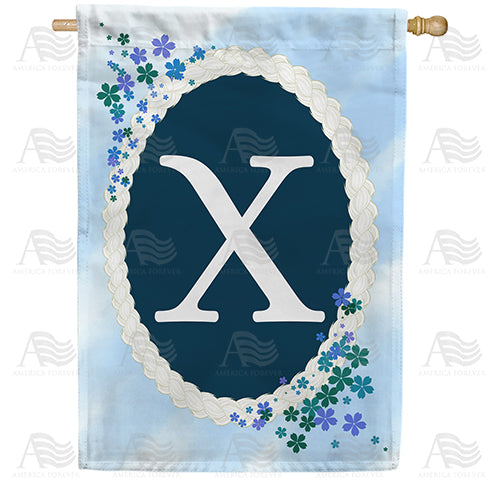 Dainty Blue Monogram House Flag