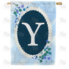 Dainty Blue Monogram House Flag