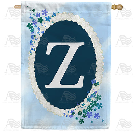 Dainty Blue Monogram House Flag