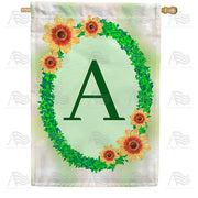 Green Ivy Monogram House Flag