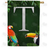 Tropical Birds Monogram House Flag