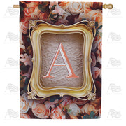 Antique Gold Frame Monogram House Flag