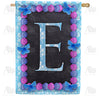 Blue And Purple Hydrangea Monogram House Flag