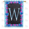 Blue And Purple Hydrangea Monogram House Flag