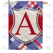 Patriotic Shield Monogram House Flag