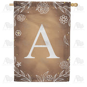 Bronze Floral Monogram House Flag