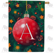 Christmas Ball Monogram House Flag