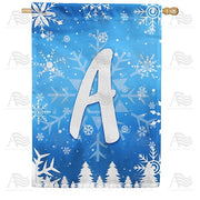 Wintry Monogram House Flag