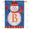 Snowman Monogram House Flag