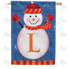 Snowman Monogram House Flag