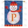 Snowman Monogram House Flag