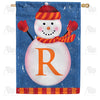 Snowman Monogram House Flag