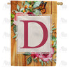 Bees And Roses Monogram House Flag