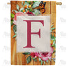 Bees And Roses Monogram House Flag