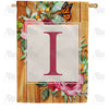 Bees And Roses Monogram House Flag