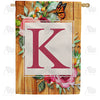 Bees And Roses Monogram House Flag