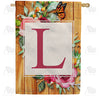 Bees And Roses Monogram House Flag