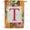 Bees And Roses Monogram House Flag