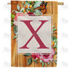 Bees And Roses Monogram House Flag