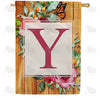 Bees And Roses Monogram House Flag