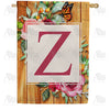 Bees And Roses Monogram House Flag