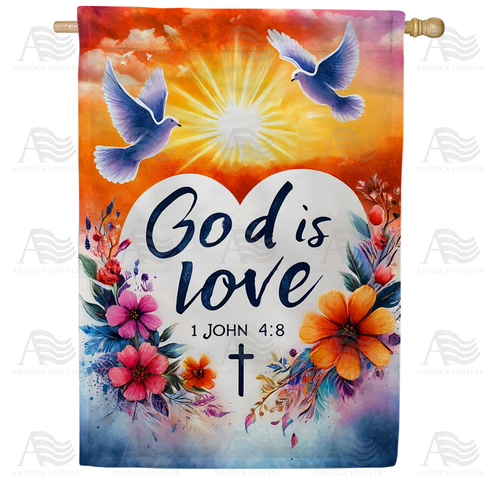 God Is Love Doves House Flag