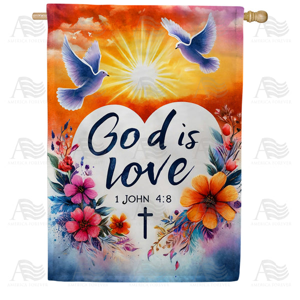 God Is Love Doves House Flag