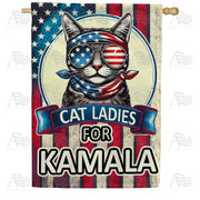 Cat Ladies for Kamala House Flag