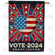 Patriotic Heart Vote 2024 House Flag