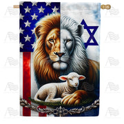 Lion and Lamb USA Israel House Flag