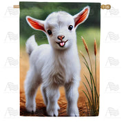 Smiling Baby Goat House Flag