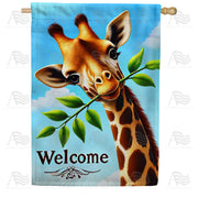 Welcome Giraffe House Flag