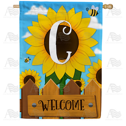 sunflower-welcome-monogram-house-flag