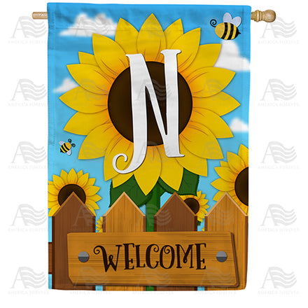 sunflower-welcome-monogram-house-flag