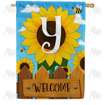 sunflower-welcome-monogram-house-flag