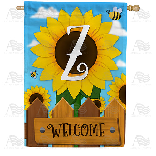 sunflower-welcome-monogram-house-flag