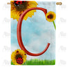 ladybugs-and-sunflowers-monogram-house-flag