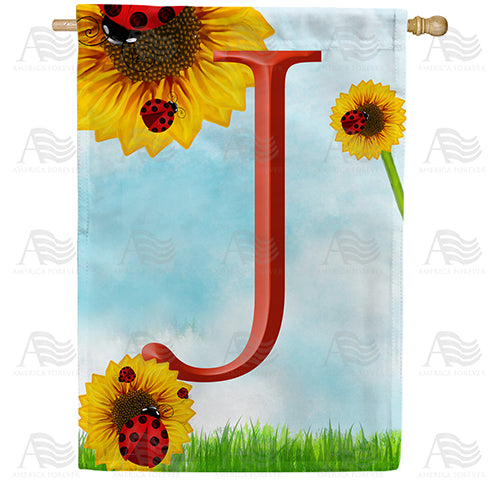 ladybugs-and-sunflowers-monogram-house-flag