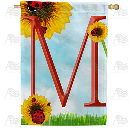 ladybugs-and-sunflowers-monogram-house-flag