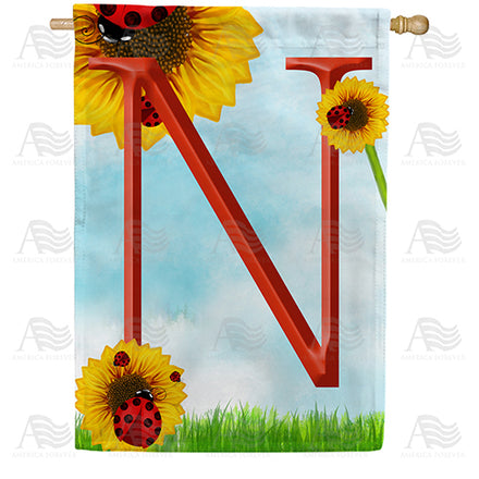 ladybugs-and-sunflowers-monogram-house-flag