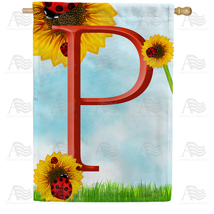 ladybugs-and-sunflowers-monogram-house-flag